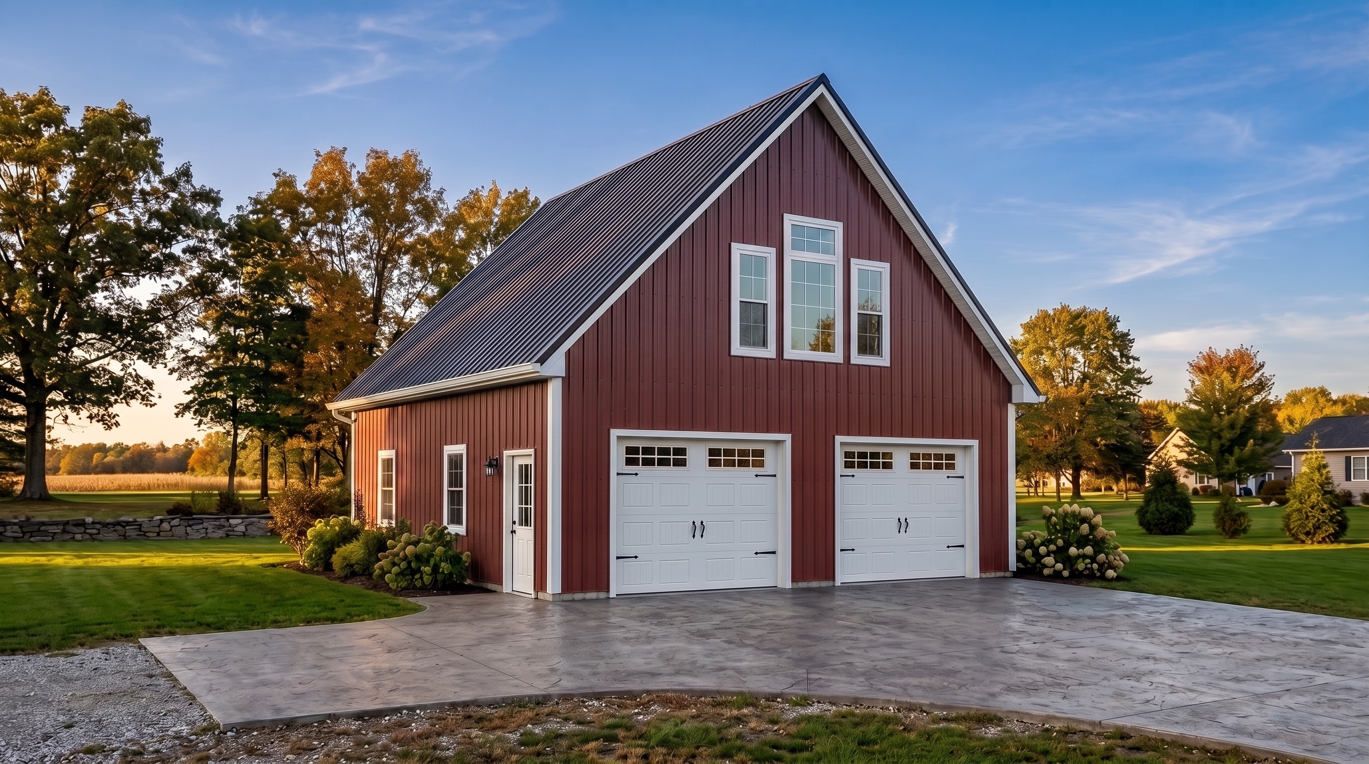 Barn red garage with finished living space