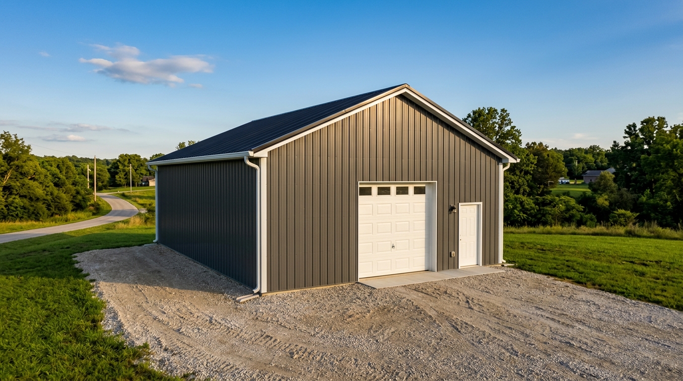 3D rendering, 30x40 insulated post-frame shop standard spec