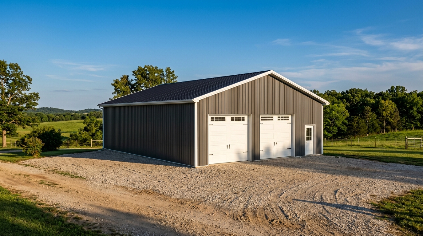 3D rendering, 40x60 insulated post-frame shop standard spec