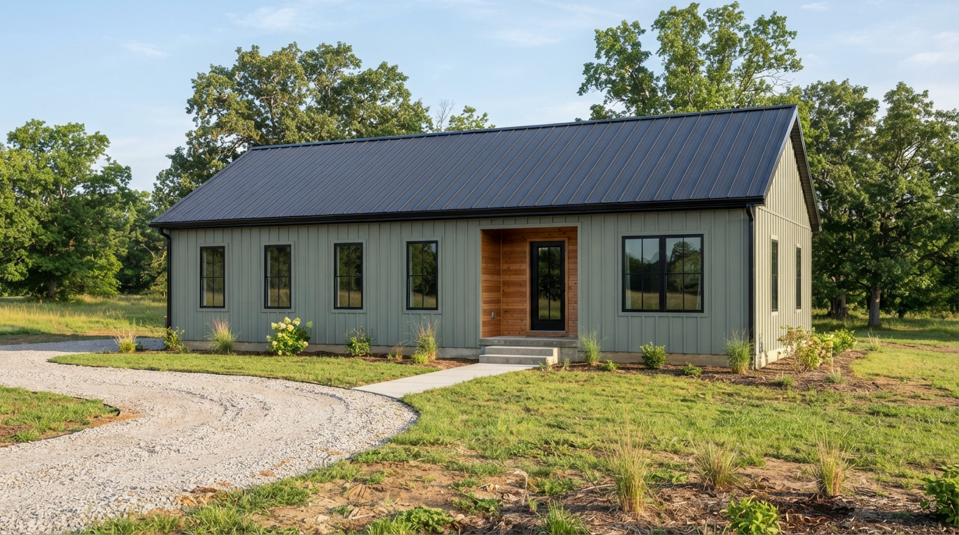The Willow Barndominium concept rendering