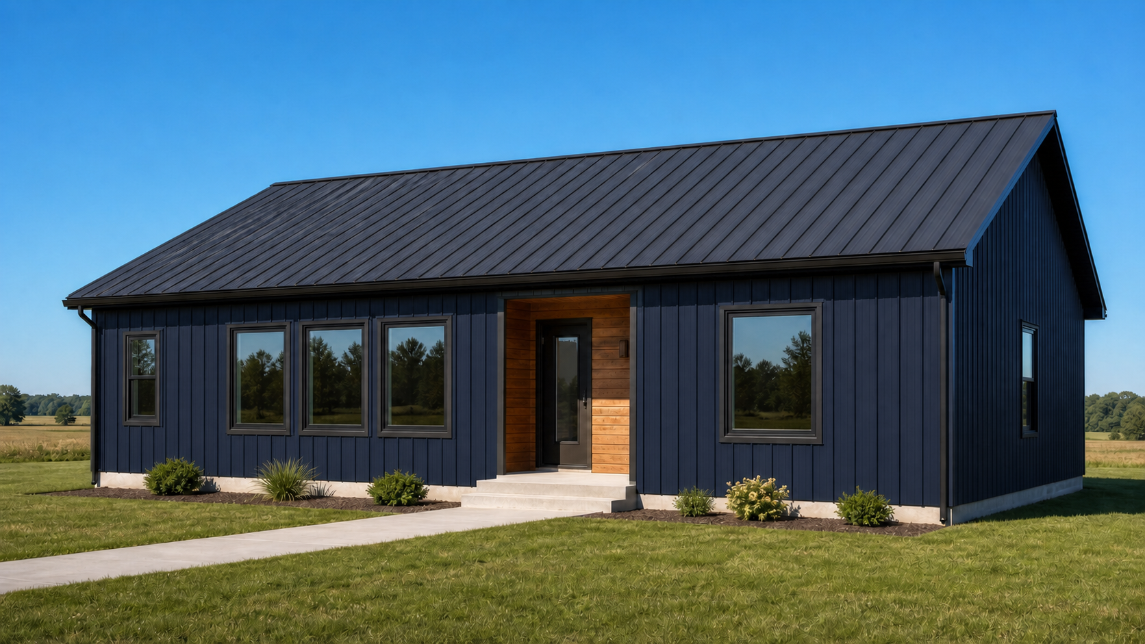 Dark navy Willow turnkey barndominium home